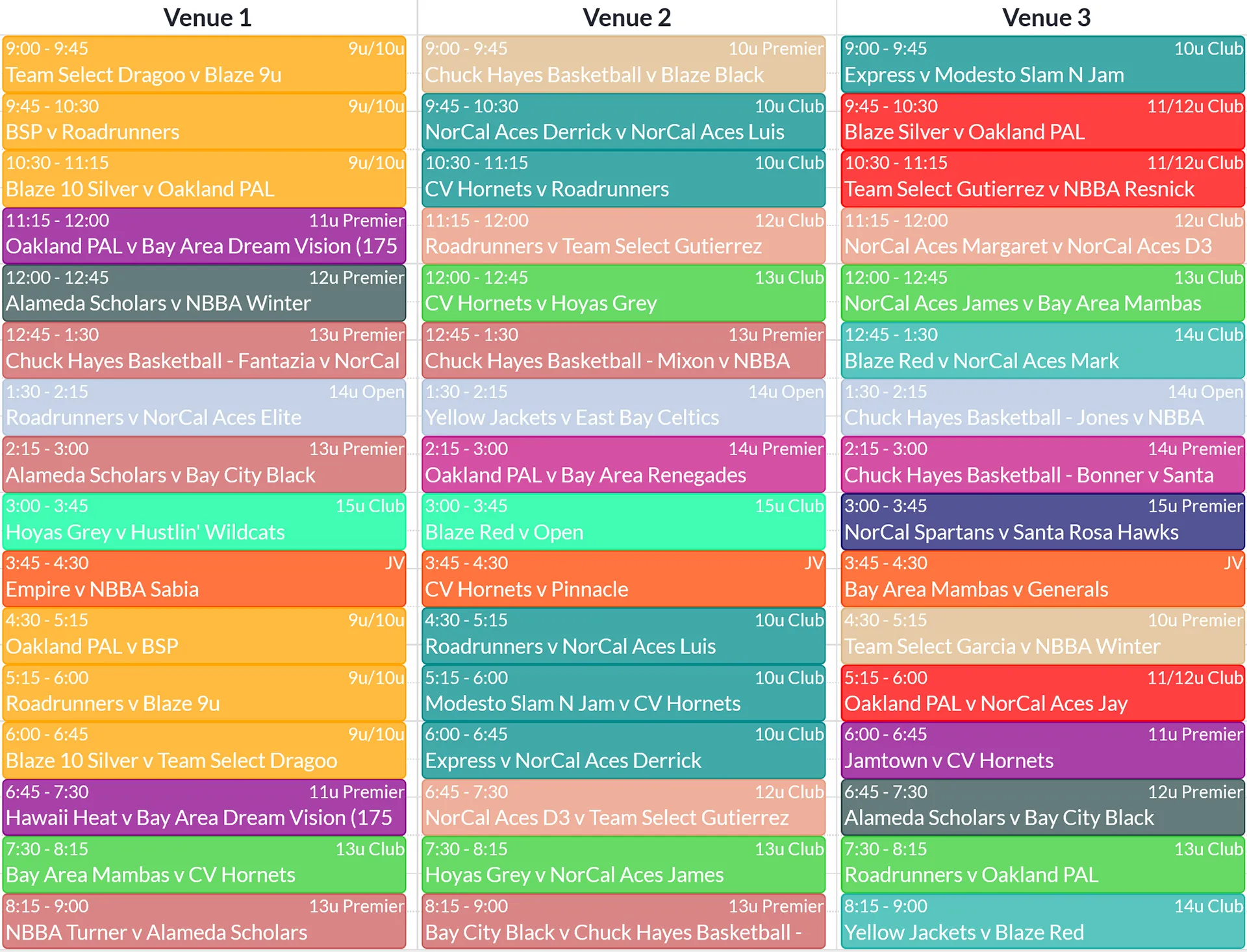 Calendar screenshot example