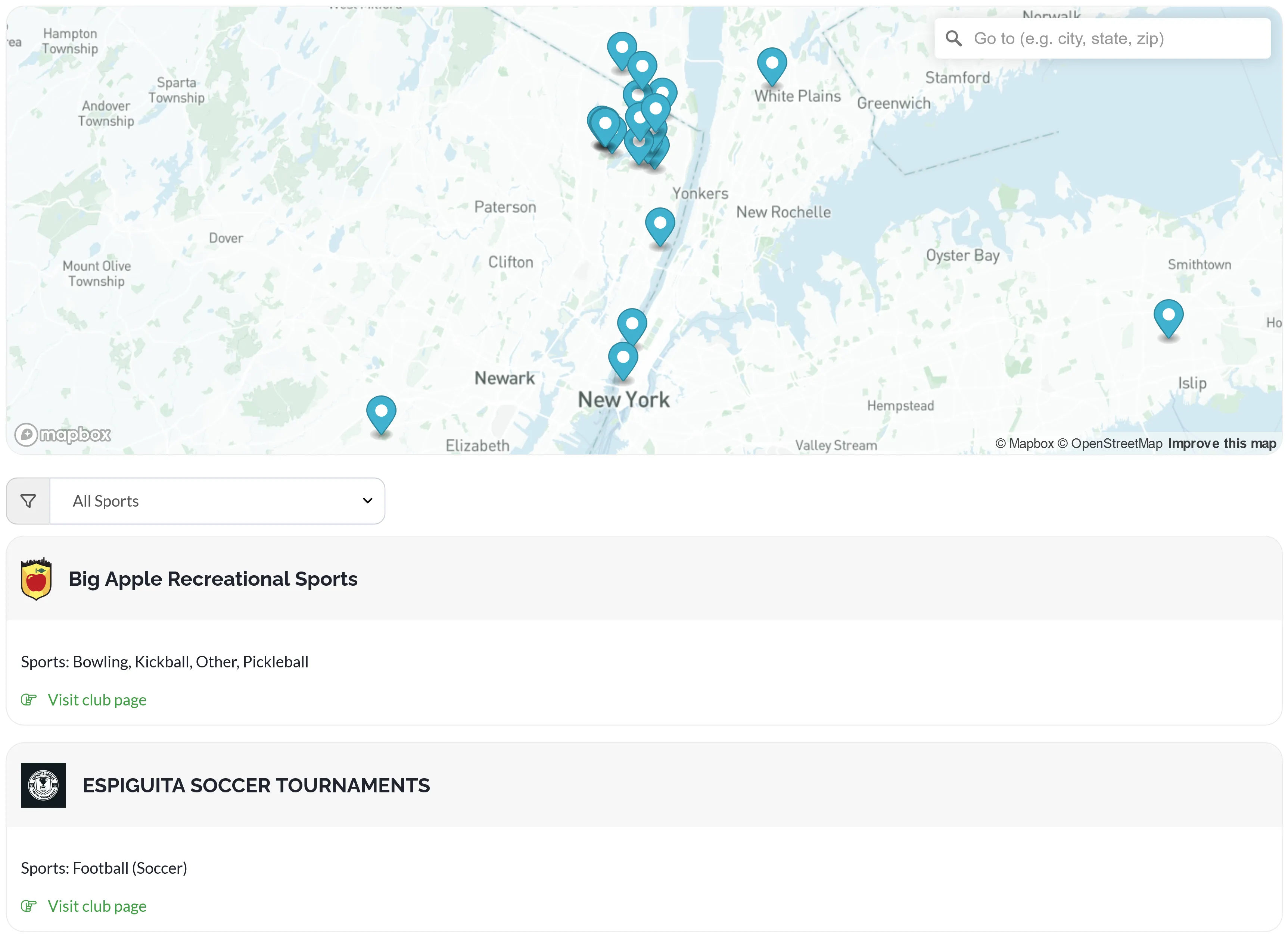 Find schedule map screenshot example